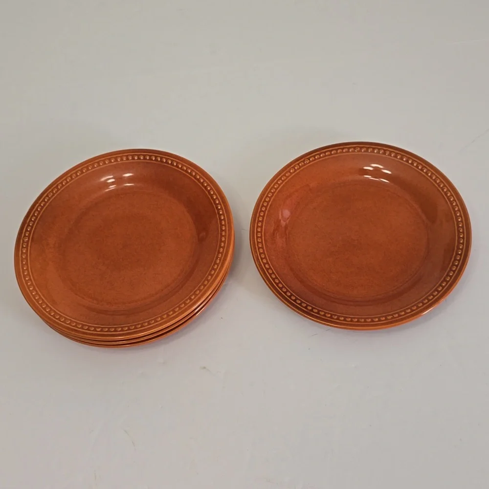 New Pier 1 Imports Set Of 4 Salad Plates Stoneware Nutmeg